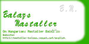 balazs mastaller business card